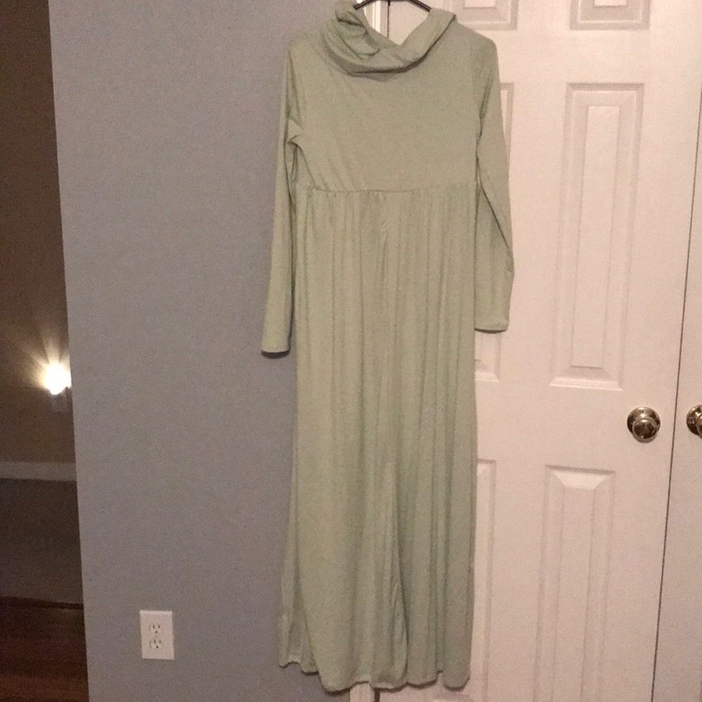 Green long Maternity Dress